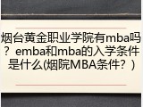 烟台黄金职业学院有mba吗？emba和mba的入学条件是什么(烟院MBA条件？)