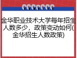 金华职业技术大学每年招生人数多少，政策变动如何(金华招生人数政策)