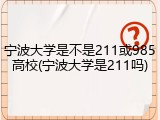 宁波大学是不是211或985高校(宁波大学是211吗)