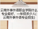 云南外事外语职业学院什么专业最好，一年招多少人(云南外事外语专业招生)