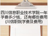 四川信息职业技术学院一年学费多少钱，还有哪些费用(川信职院学费及费用)
