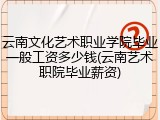 云南文化艺术职业学院毕业一般工资多少钱(云南艺术职院毕业薪资)