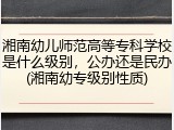 湘南幼儿师范高等专科学校是什么级别，公办还是民办(湘南幼专级别性质)