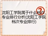 沈阳工学院属于什么档次，专业排行分析(沈阳工学院档次专业排行)