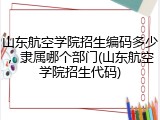 山东航空学院招生编码多少，隶属哪个部门(山东航空学院招生代码)