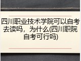 四川职业技术学院可以自考去读吗，为什么(四川职院自考可行吗)