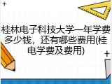 桂林电子科技大学一年学费多少钱，还有哪些费用(桂电学费及费用)