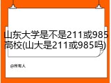 山东大学是不是211或985高校(山大是211或985吗)