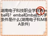 湖南电子科技职业学院有mba吗？emba和mba的入学条件是什么(湖南电子科MBA条件)