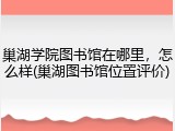 巢湖学院图书馆在哪里，怎么样(巢湖图书馆位置评价)