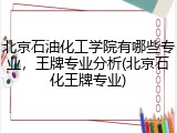 北京石油化工学院有哪些专业，王牌专业分析(北京石化王牌专业)