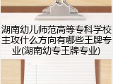湖南幼儿师范高等专科学校主攻什么方向有哪些王牌专业(湖南幼专王牌专业)