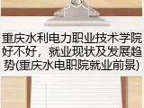 重庆水利电力职业技术学院好不好，就业现状及发展趋势(重庆水电职院就业前景)
