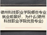 德州科技职业学院哪些专业就业前景好，为什么(德州科技职业学院优势专业)