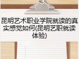 昆明艺术职业学院就读的真实感觉如何(昆明艺职就读体验)