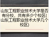 山东工程职业技术大学是否有分校，共有多少个校区(山东工程职业技术大学几个校区)