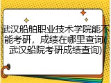 武汉船舶职业技术学院能不能考研，成绩在哪里查询(武汉船院考研成绩查询)