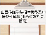 山西传媒学院招生类型及申请条件解读(山西传媒招录指南)