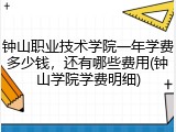 钟山职业技术学院一年学费多少钱，还有哪些费用(钟山学院学费明细)