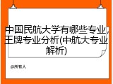 中国民航大学有哪些专业，王牌专业分析(中航大专业解析)