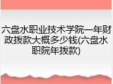 六盘水职业技术学院一年财政拨款大概多少钱(六盘水职院年拨款)
