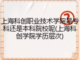 上海科创职业技术学院是专科还是本科院校呢(上海科创学院学历层次)