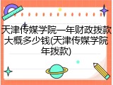 天津传媒学院一年财政拨款大概多少钱(天津传媒学院年拨款)