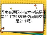 河南交通职业技术学院是不是211或985高校(河南交院是211吗)