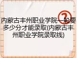 内蒙古丰州职业学院一般要多少分才能录取(内蒙古丰州职业学院录取线)