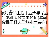 漯河食品工程职业大学毕业生就业大致去向如何(漯河食品工程大学毕业生去向)