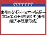 惠州经济职业技术学院是一本吗录取分数线多少(惠州经济学院录取线)