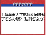 上海海事大学就读期间挂科了怎么办呢？(挂科怎么办)