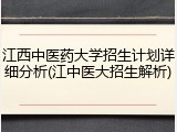 江西中医药大学招生计划详细分析(江中医大招生解析)