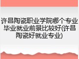 许昌陶瓷职业学院哪个专业毕业就业前景比较好(许昌陶瓷好就业专业)