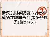 武汉东湖学院能不能考研，成绩在哪里查询(考研条件及成绩查询)