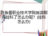吐鲁番职业技术学院就读期间挂科了怎么办呢？(挂科怎么办)