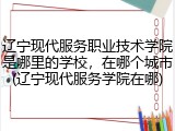 辽宁现代服务职业技术学院是哪里的学校，在哪个城市(辽宁现代服务学院在哪)