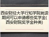 西安财经大学行知学院就读期间可以申请哪些奖学金(西安财院奖学金种类)