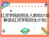 红河学院的招生人数和计划解读(红河学院招生计划)