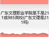 广东文理职业学院是不是211或985高校(广东文理是211吗)