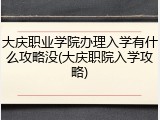 大庆职业学院办理入学有什么攻略没(大庆职院入学攻略)