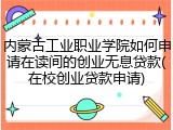 内蒙古工业职业学院如何申请在读间的创业无息贷款(在校创业贷款申请)
