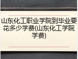 山东化工职业学院到毕业要花多少学费(山东化工学院学费)