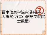 晋中信息学院有没有院士，大概多少(晋中信息学院院士数量)