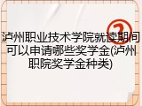 泸州职业技术学院就读期间可以申请哪些奖学金(泸州职院奖学金种类)