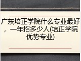 广东培正学院什么专业最好，一年招多少人(培正学院优势专业)