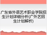 广东省外语艺术职业学院招生计划详细分析(广外艺招生计划解析)