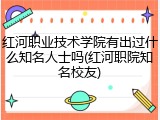 红河职业技术学院有出过什么知名人士吗(红河职院知名校友)