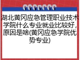 湖北黄冈应急管理职业技术学院什么专业就业比较好，原因是啥(黄冈应急学院优势专业)