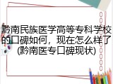 黔南民族医学高等专科学校的口碑如何，现在怎么样了(黔南医专口碑现状)